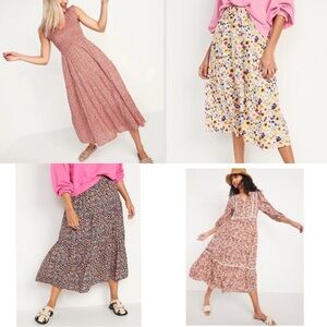 Old Navy | Size Small‎ Bundle Two Floral Maxi Skirts & Two Midi/Maxi Dresses